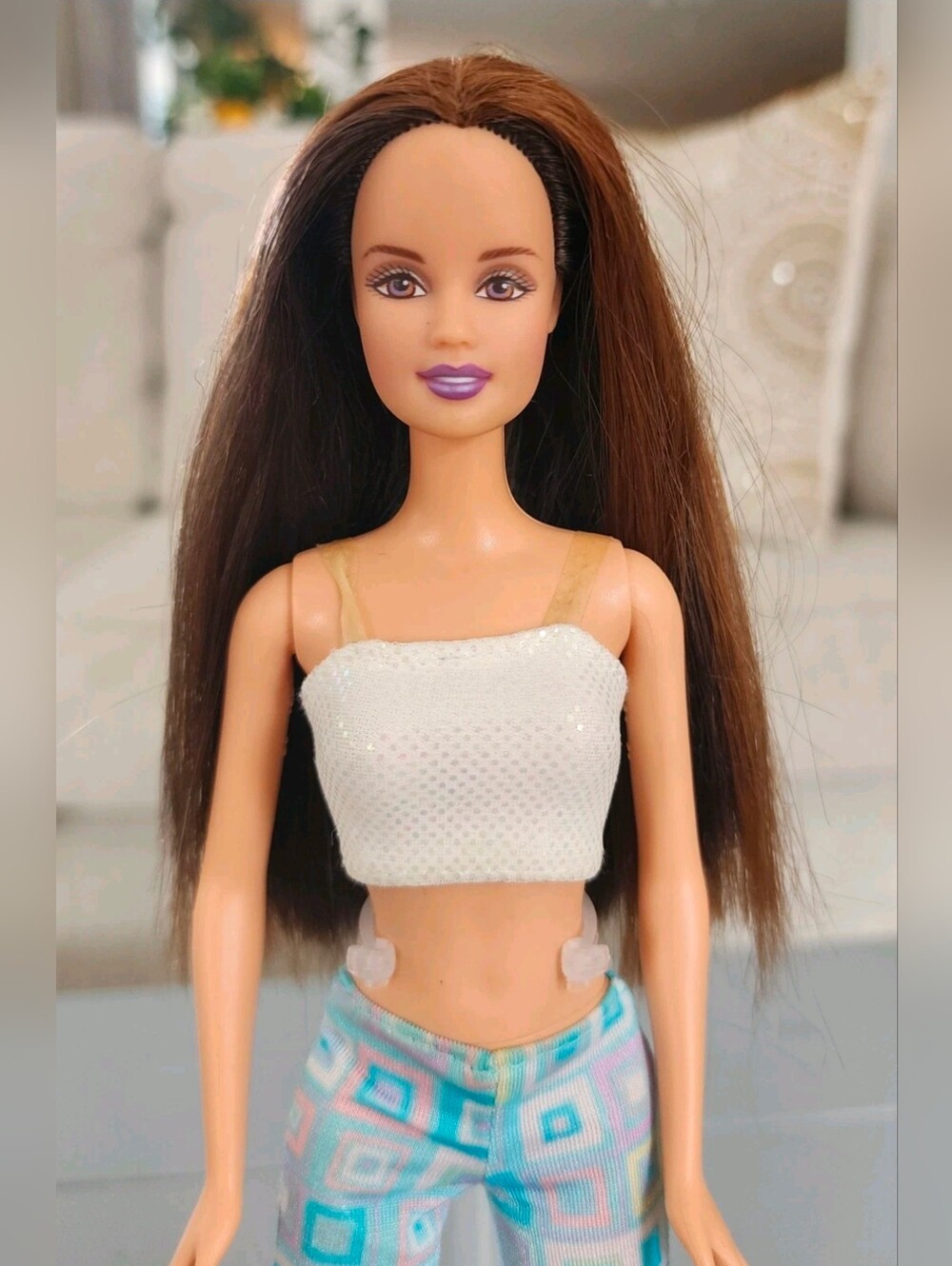 Mattel Barbie Jewel Girl Teresa Doll Everflex Waist Brunette Purple Lip Pretty